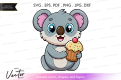 Koala with cupcake Product Image 1