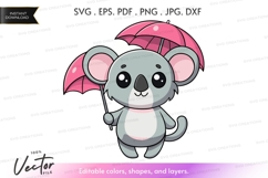 Koala with pink umbrella Product Image 1
