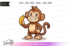 Happy monkey eating banana Product Image 1