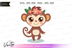 Cute monkey with flower crown Product Image 1