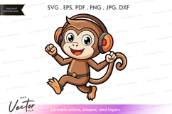 Dancing monkey with headphones Product Image 1