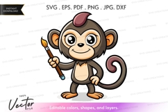 Creative monkey with paintbrush Product Image 1