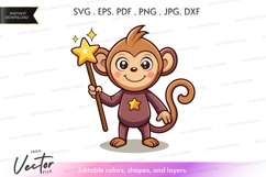 Magical monkey with star wand Product Image 1