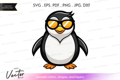 Cool penguin vector silhouette Product Image 1