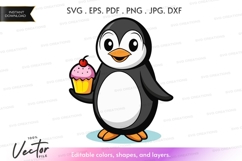 Penguin holding cupcake Product Image 1