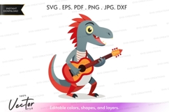 Musical dinosaur vector silhouette Product Image 1
