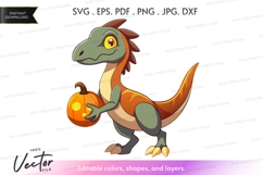 Cute dinosaur with pumpkin Product Image 1