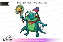 Magical frog vector silhouette Product Image 1