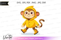 Cute monkey in raincoat Product Image 1