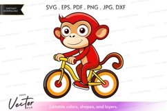 Cartoon monkey riding a bicycle Product Image 1