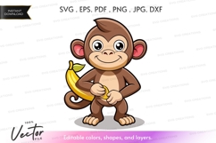 Happy monkey eating banana Product Image 1