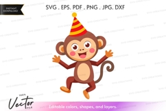 Celebrating monkey vector silhouette Product Image 1