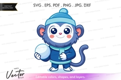 Cute monkey in winter attire Product Image 1