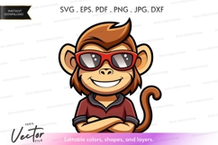 Cool monkey vector silhouette Product Image 1
