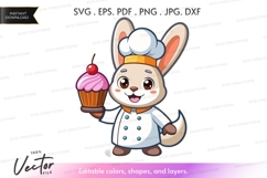 Chef rabbit with cupcake Product Image 1