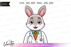 Cartoon rabbit doctor silhouette Product Image 1