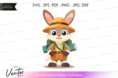 Adventurous rabbit vector silhouette Product Image 1