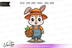 Happy farmer bunny with vegetables Product Image 1
