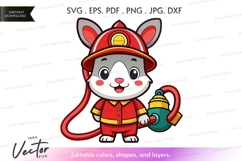 Cartoon firefighter rabbit Product Image 1