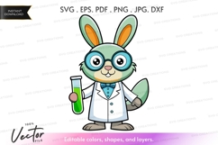 Scientist rabbit vector silhouette Product Image 1