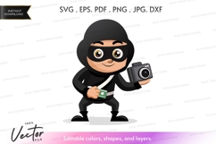 Photographer thief vector silhouette Product Image 1