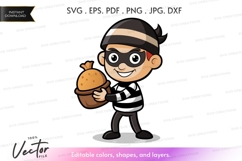 Vector silhouette of a young thief Product Image 1