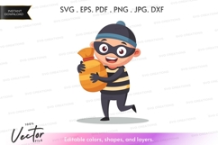 Vector silhouette of a burglar Product Image 1