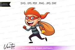 Young superhero vector silhouette Product Image 1