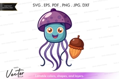 Whimsical jellyfish with acorn Product Image 1