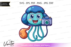 Jellyfish photographer vector clipart Product Image 1