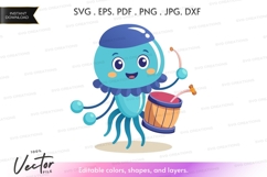Jellyfish playing drum Product Image 1