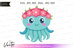 Cute jellyfish with flower crown Product Image 1