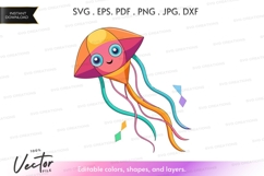 Colorful kite vector clipart Product Image 1