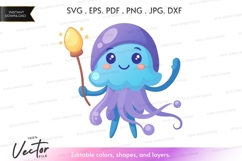 Magical jellyfish vector clipart Product Image 1