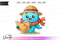 Adventurous octopus with map Product Image 1