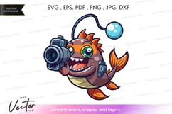 Photographer fish vector clipart Product Image 1