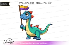 Cartoon dragon with flag Product Image 1