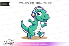 Dancing dinosaur with headphones Product Image 1
