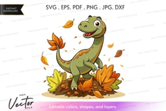 Playful dinosaur in autumn Product Image 1