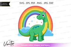 Dinosaur under rainbow Product Image 1