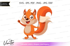 Happy squirrel with flag Product Image 1