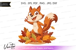 Happy squirrel in autumn leaves Product Image 1