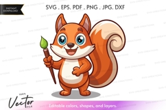 Creative squirrel with paintbrush Product Image 1