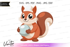 Chef squirrel with mixing bowl - vector clipart Product Image 1