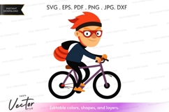 Cycling boy vector clipart Product Image 1