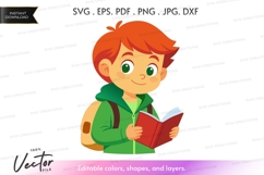 Young boy reading Product Image 1