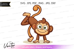 Playful monkey clipart Product Image 1
