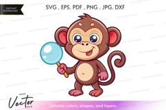 Curious monkey with magnifying glass Product Image 1