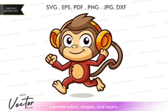 Dancing monkey with headphones Product Image 1