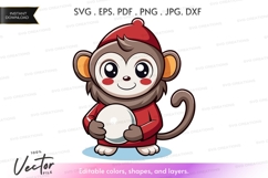 Cute monkey with ball vector clipart Product Image 1